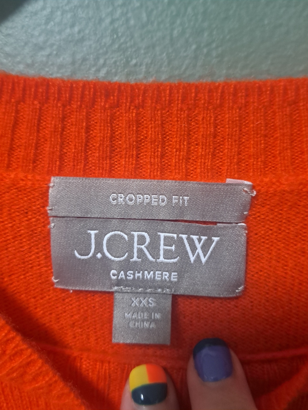 J. Crew 100% Cashmere Shrunken Crewneck Sweater Chili XXS NWOT - Picture 4 of 8